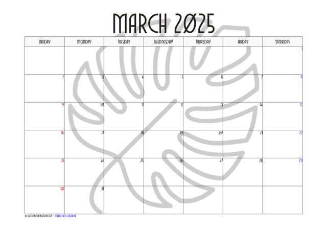 March 2025 Calendar